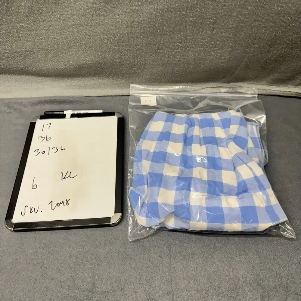 J. Crew Blue and White Gingham Button-Front Sundress